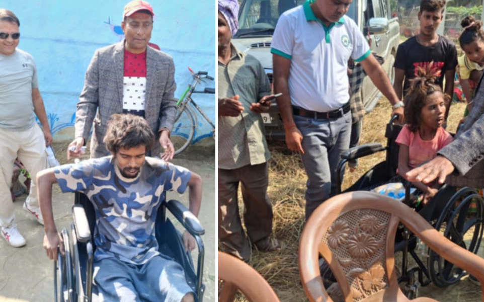 सिरहामा अपाङ्गता भएका व्यक्तिलाई ह्विलचेयर वितरण