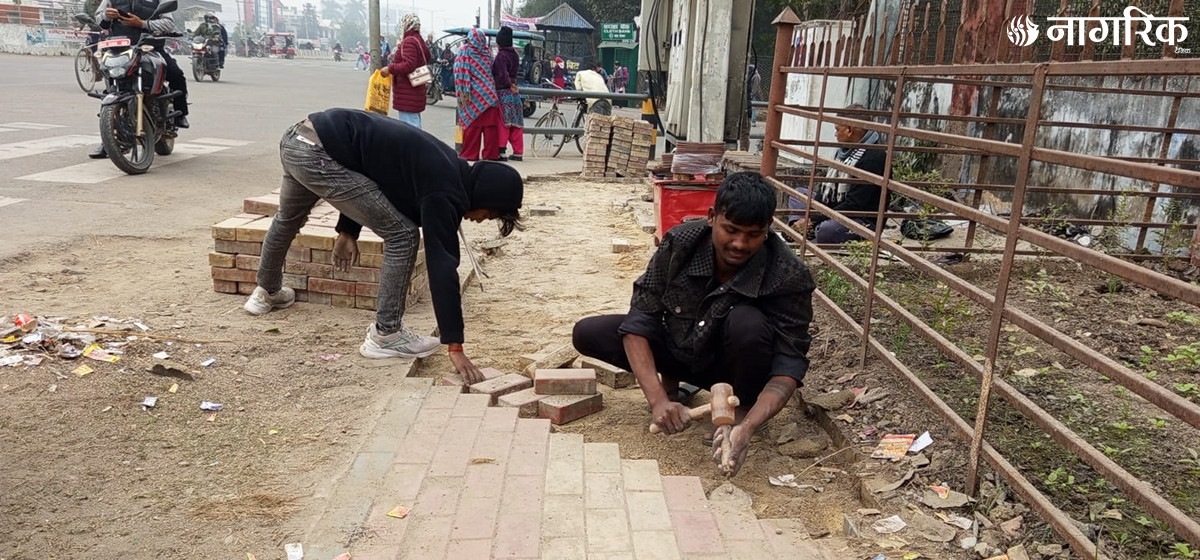 नेपालगंजका सडकपेटी व्यवस्थित हुँदै