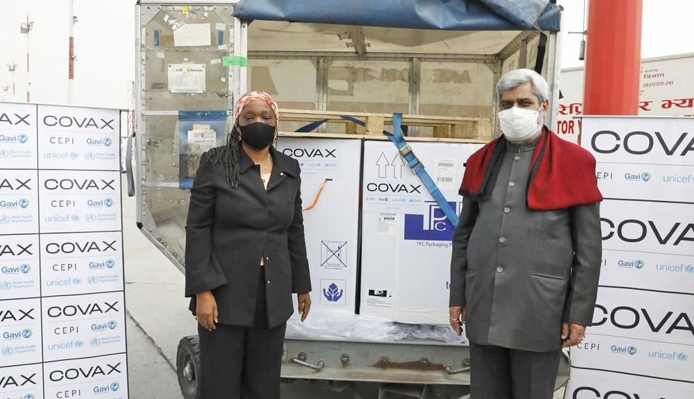 कोभ्याक्स सुविधाअन्तर्गत ३ लाख ४८ हजार डोज खोप नेपाल आइपुग्यो