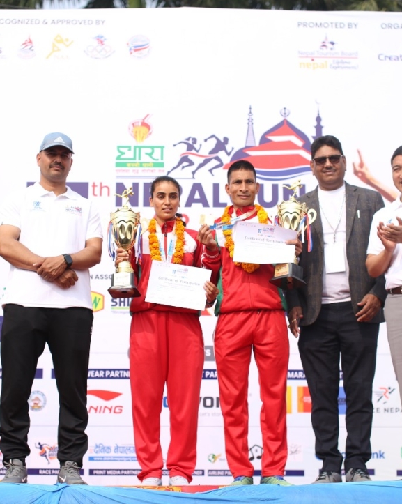 खड्का र न्यौपानेलाई नेपालगन्ज म्याराथनको उपाधि