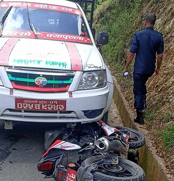 नागार्जुनमा जिपले ठक्कर दिँदा मोटरसाइकल चालकको मृत्यु