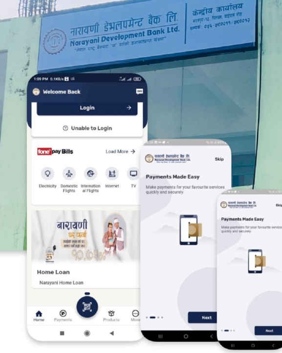 नारायणी डेभलपमेन्ट बैंकले ल्यायो मोबाइल बैंकिङ सेवा