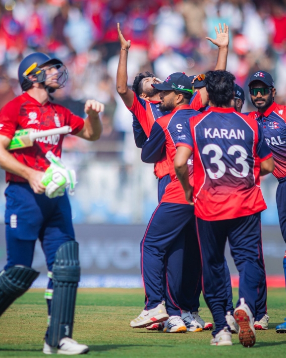 नेपाललाई इंग्ल्यान्डले दियो १८५ रनको लक्ष्य