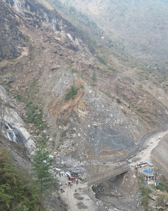 बेनी–जोमसोम सडकको म्याग्दी खण्डको सडकमा पहिरो रोकथाम योजना सुरु