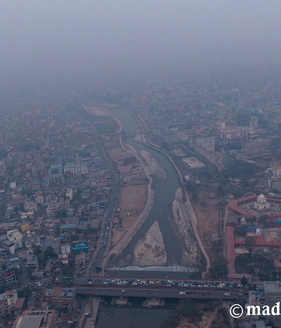 काठमाडौंको वायु प्रदूषण अस्वस्थ तहमा
