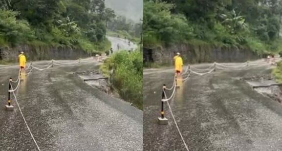 कुरिनटारमा त्रिशूलीको कटान : पृथ्वी राजमार्गको सडक खण्ड भासिएपछि जोखिम बढ्यो