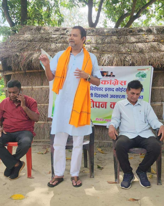 वीरगञ्जमा बीपी कोइरालाको ४३औं स्मृति दिवसमा वृक्षारोपण