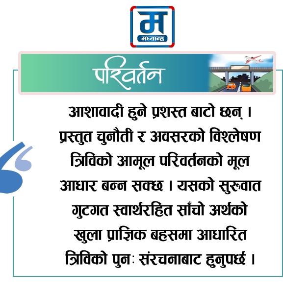 त्रिवि परिवर्तनको मार्ग चित्र