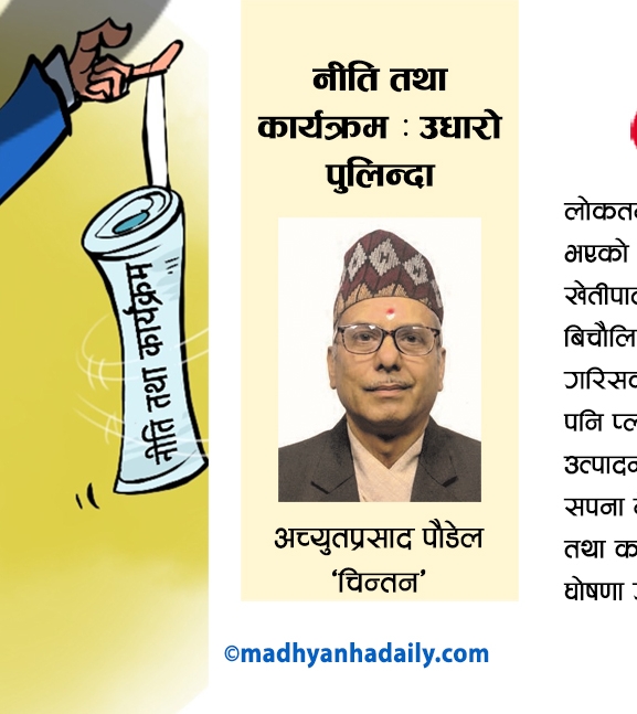 नीति तथा कार्यक्रम : उधारो पुलिन्दा