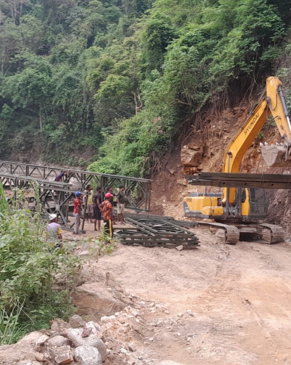 पुवाखोलामा बेलिब्रिज निर्माण अन्तिम चरणमा