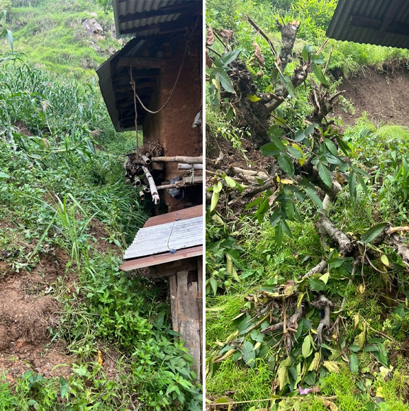 संखुवासभामा पहिरोका कारण तीन परिवार विस्थापित