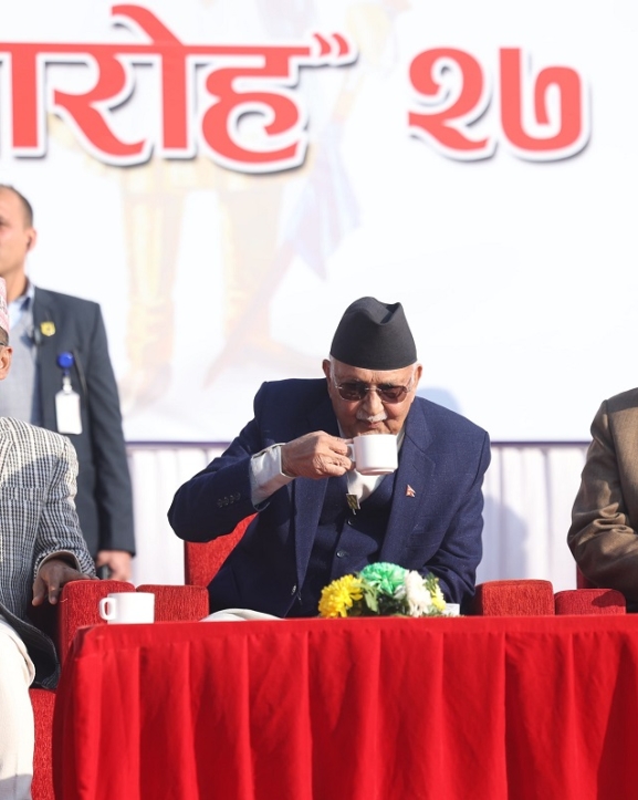 राप्रपाको चियापानमा प्रधानमन्त्री