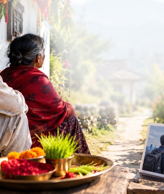 दसैंमा खाली आँगन : बाटो हेर्दै बा-आमा