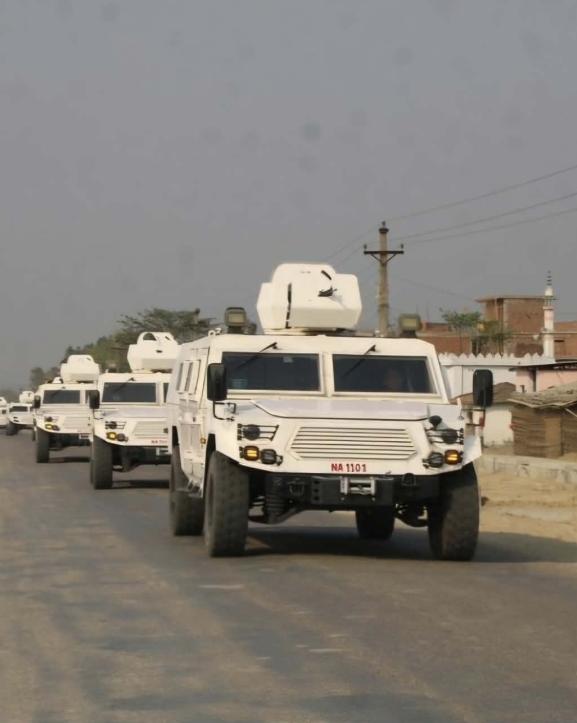 रौतहटमा निर्वाचन लक्षित कडा सुरक्षा, बख्तरबन्द गाडीसहित सेनाको ‘फ्ल्याग मार्च’