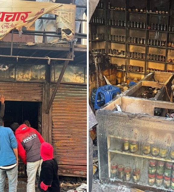 शुक्रबार उद्घाटन भएको शान्ता चौधरीको अचार आउटलेटमा आगलागी