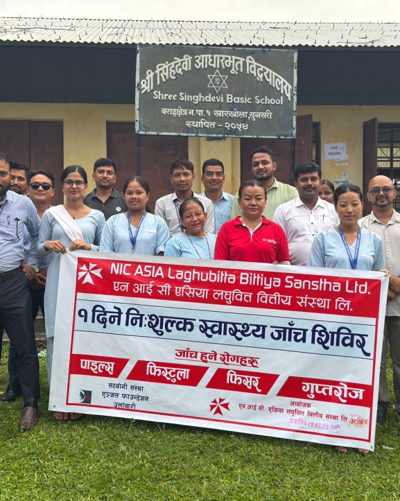 एनआइसी एशिया लघुवित्तद्वारा तीन स्थानमा निशुल्क स्वास्थ्य शिविर
