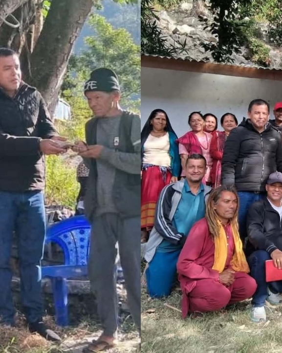 पहिरोपीडित दुई परिवार र बिरामी बालिकालाई पर्वत जलजला समाज कतारको एक लाख सहयोग