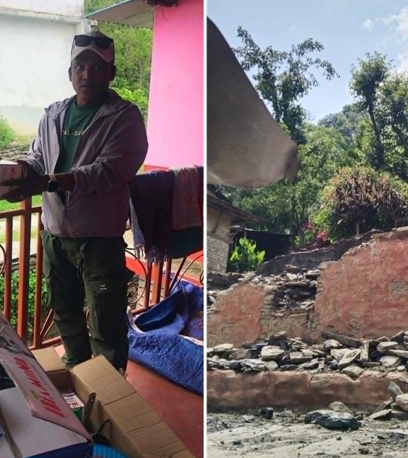 आगलागी पीडित परिवारलाई मोना कतारद्वारा अत्यावश्यक सामग्री सहयोग