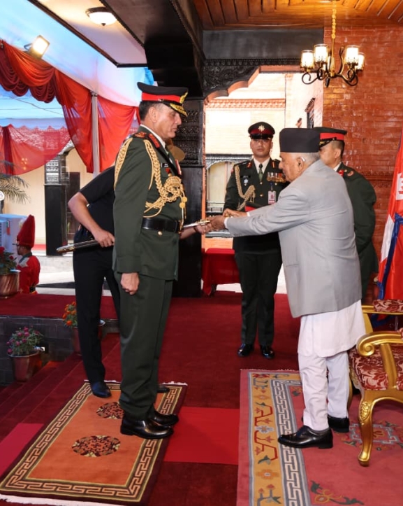 भारतीय स्थल सेनाध्यक्ष सेठलाई नेपाली सेनाको मानार्थ महारथीको दर्जा प्रदान
