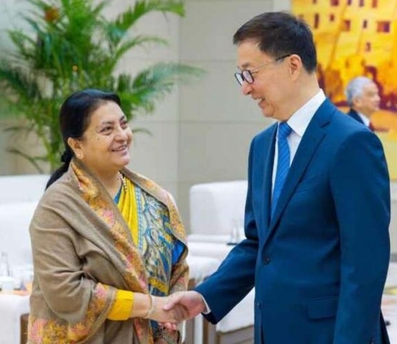 पूर्वराष्ट्रपति भण्डारी र चिनियाँ उपराष्ट्रपतिबीच भेटवार्ता