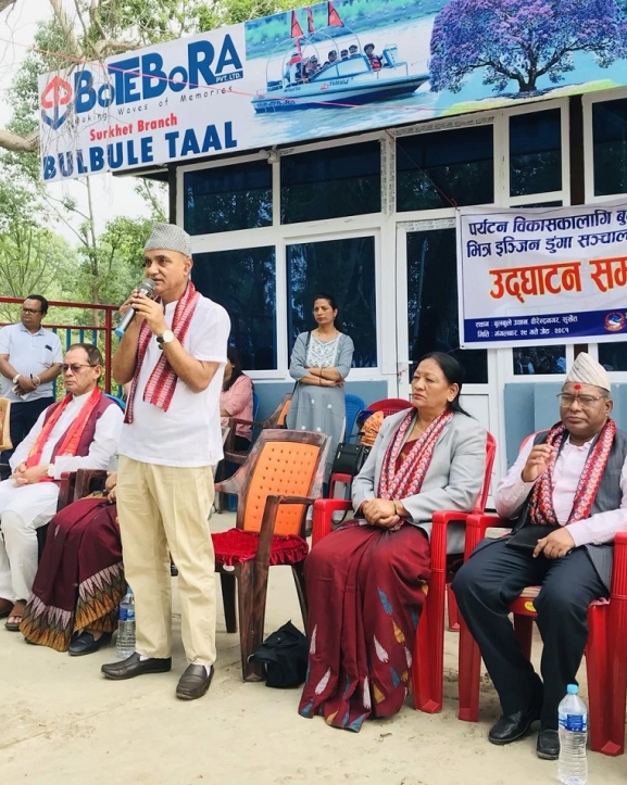 बुलबुले तालमा सञ्चालित मोटरबोटको उद्घाटन