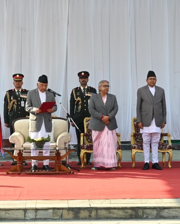 नवनियुक्त परराष्ट्रमन्त्री शर्माले लिए शपथ