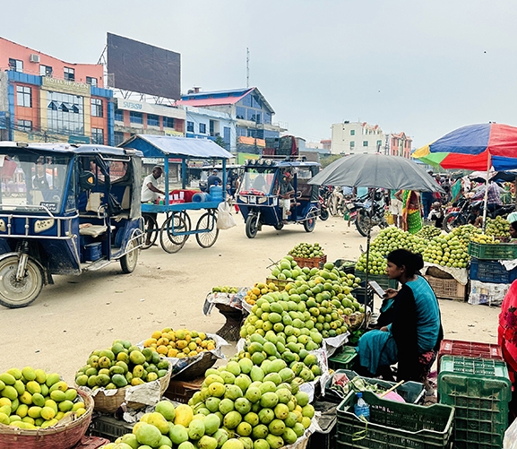 बजार व्यवस्थित नहुँदा सडकमै आँप किनबेच