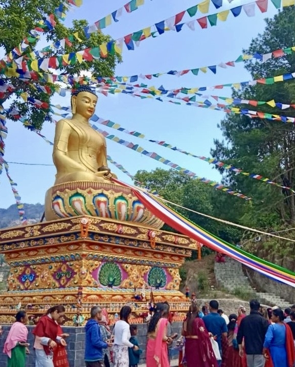 भुइँचालो डाँडामा ३० फिटको बुद्धको प्रतिमा निर्माण