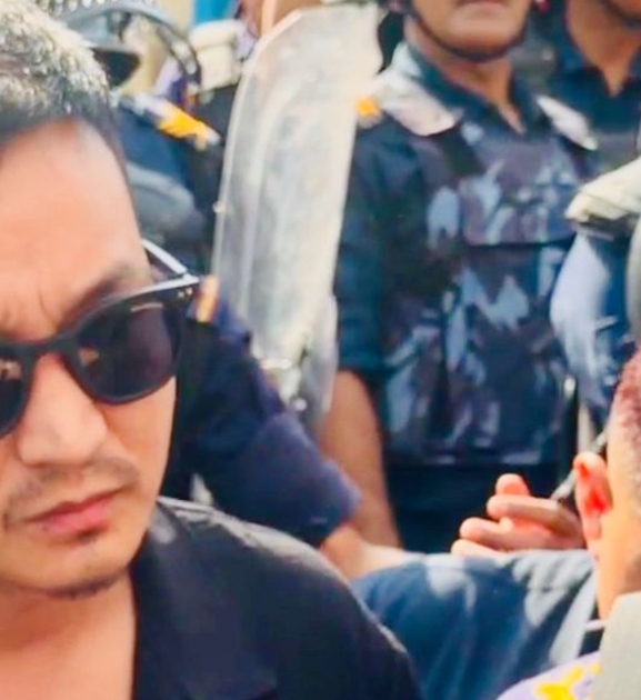 बालाजु प्रहरी कार्यालय पुगे पूर्वगृहमन्त्री गुरुङ