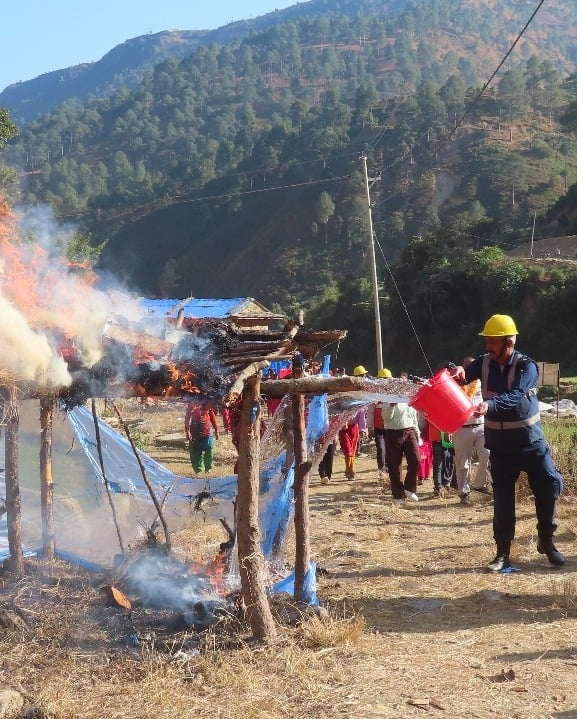 विपद् पूर्वतयारीका लागि शिवालयमा कृत्रिम घटना अभ्यास