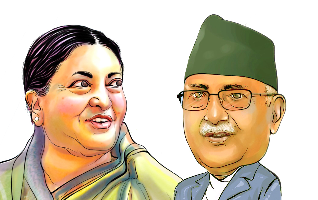वारपारको स्थितिमा ओली-विद्या