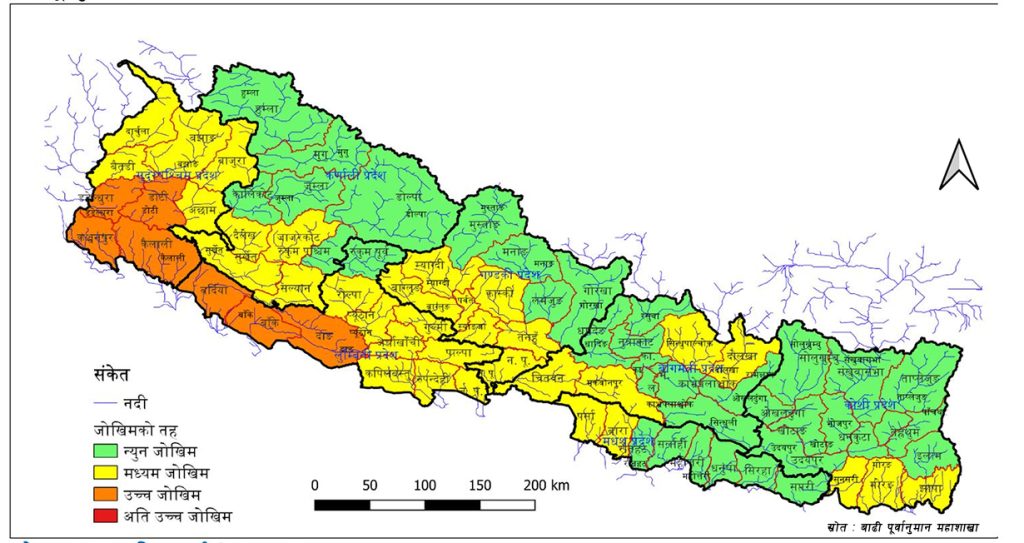 देशैभर बाढीको जोखिम उच्च, सतर्क रहन आग्रह 