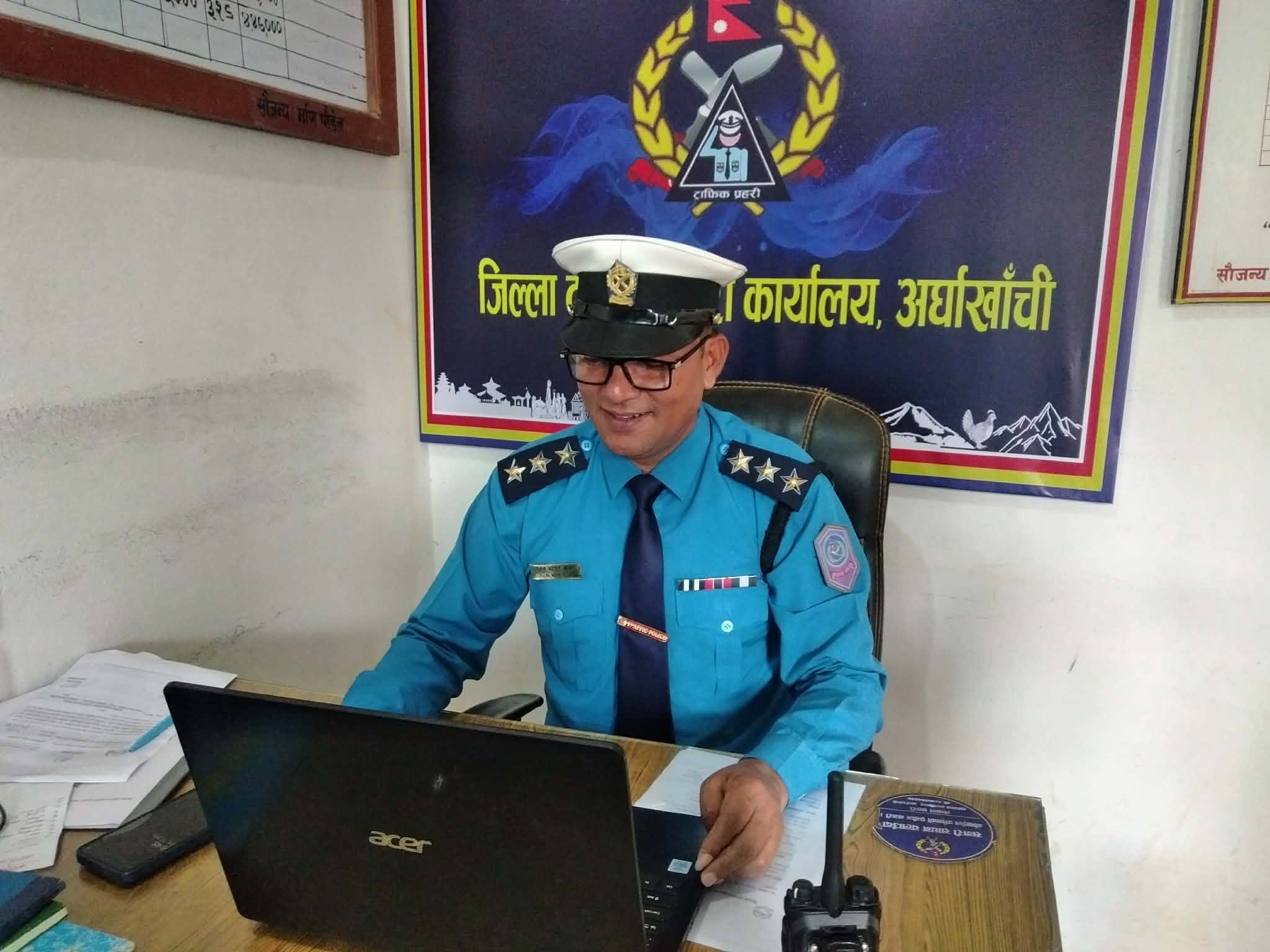 अर्घाखाँचीमा ट्राफिक कारबाहीबाट ४६ लाखभन्दा बढी राजस्व संकलन