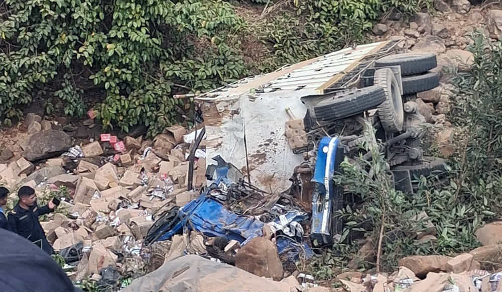 उदयपुरमा ट्रक दुर्घटना हुँदा दुई जनाको मृत्यु      