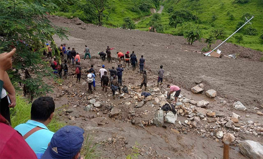 धार्चे पहिरो : बेपत्ता चार जनाको शव फेला