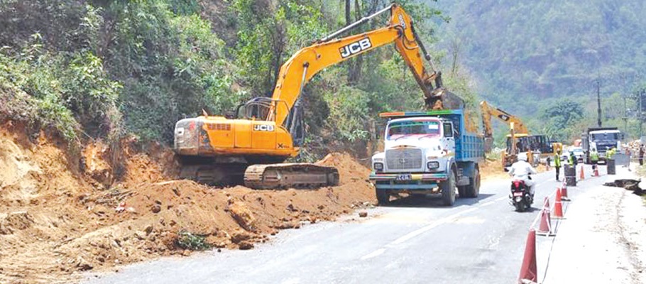 वर्षा सकिएपछि मुग्लिन–मलेखु सडकको काम थालियो