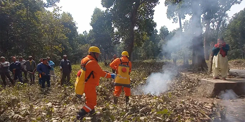 बाँकेमा डढेलो नियन्त्रणका लागि पूर्वतयारी