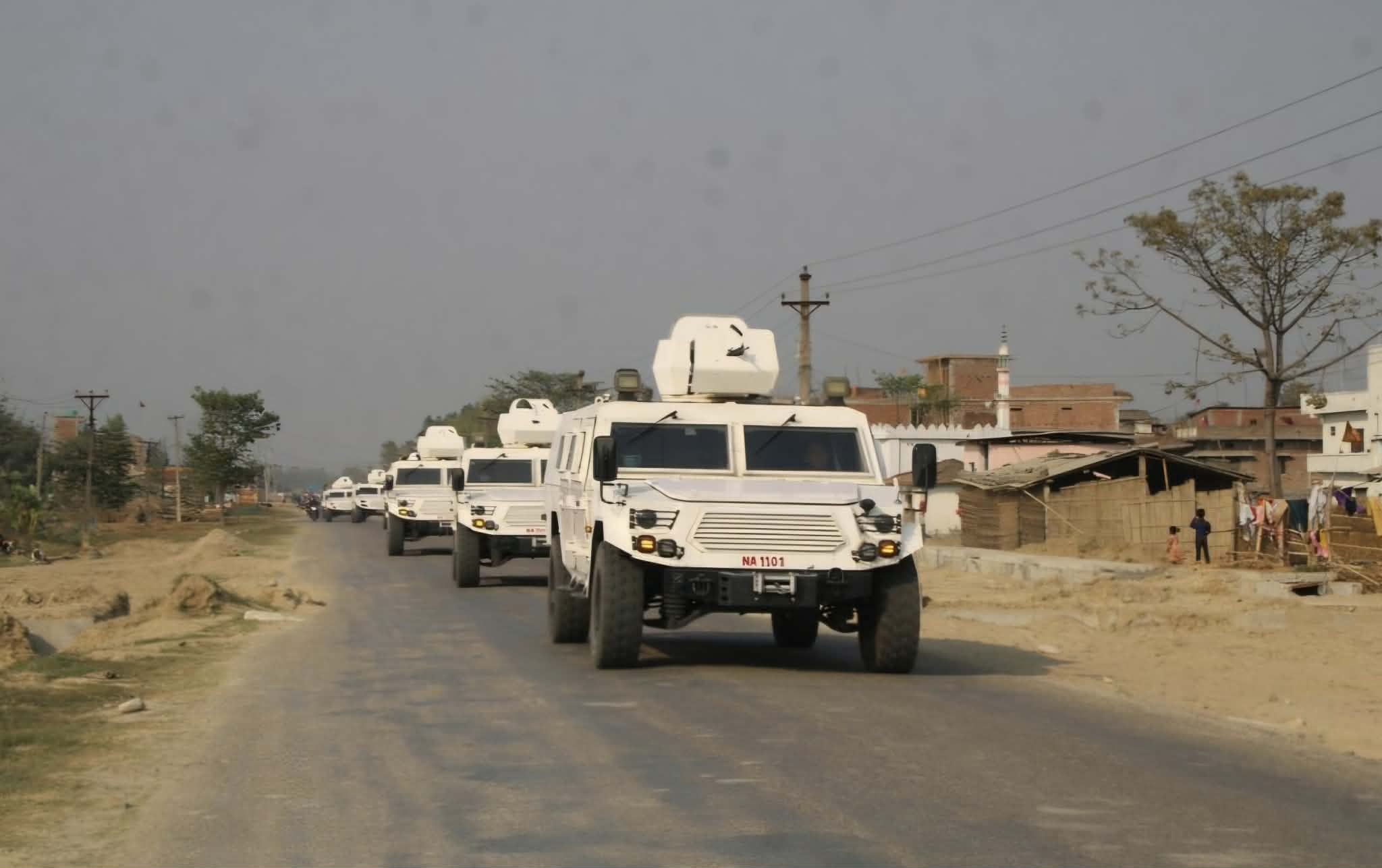 रौतहटमा निर्वाचन लक्षित कडा सुरक्षा, बख्तरबन्द गाडीसहित सेनाको ‘फ्ल्याग मार्च’