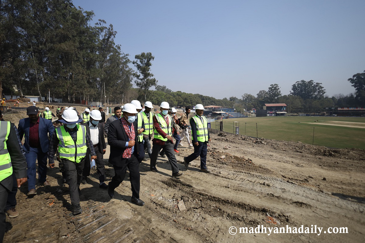 त्रिवि क्रिकेट मैदानमा वैशाख अन्तिम भित्र प्यारापिट निर्माण गरिने