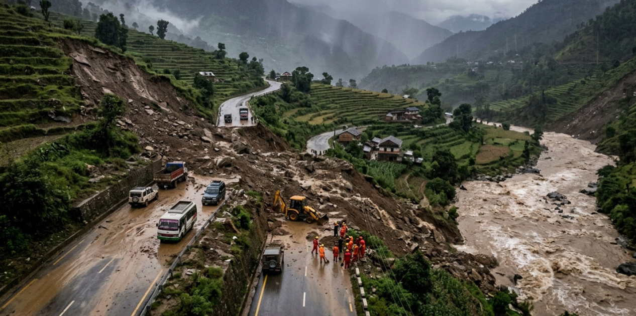 वर्षाले विभिन्न राजमार्ग अवरुद्ध, यात्रामा सतर्कता अपनाउन आग्रह