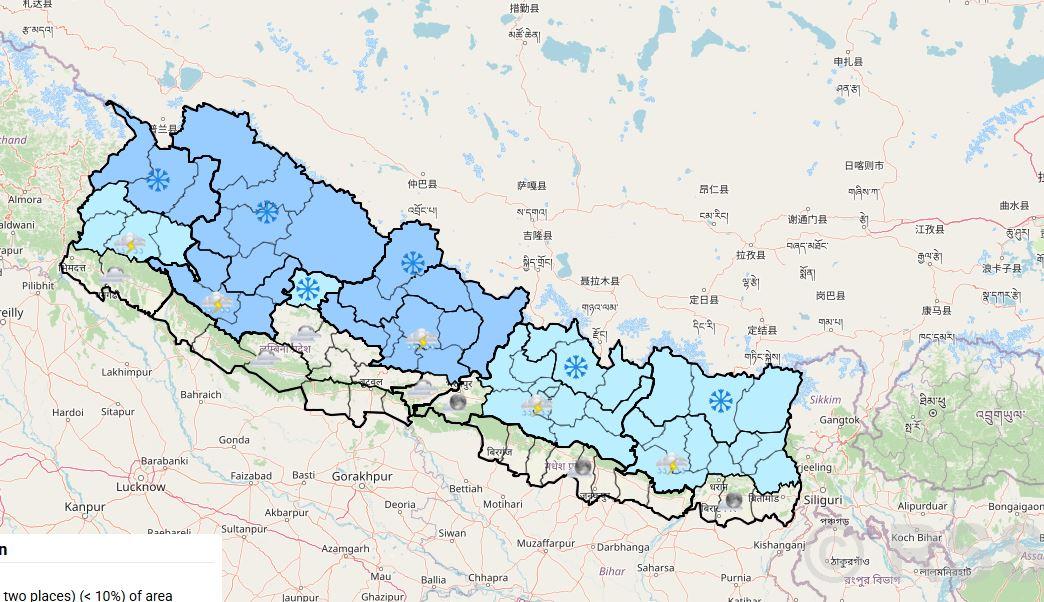 आजको मौसम : कोशी र मधेसमा हुरीबतासको सम्भावना 