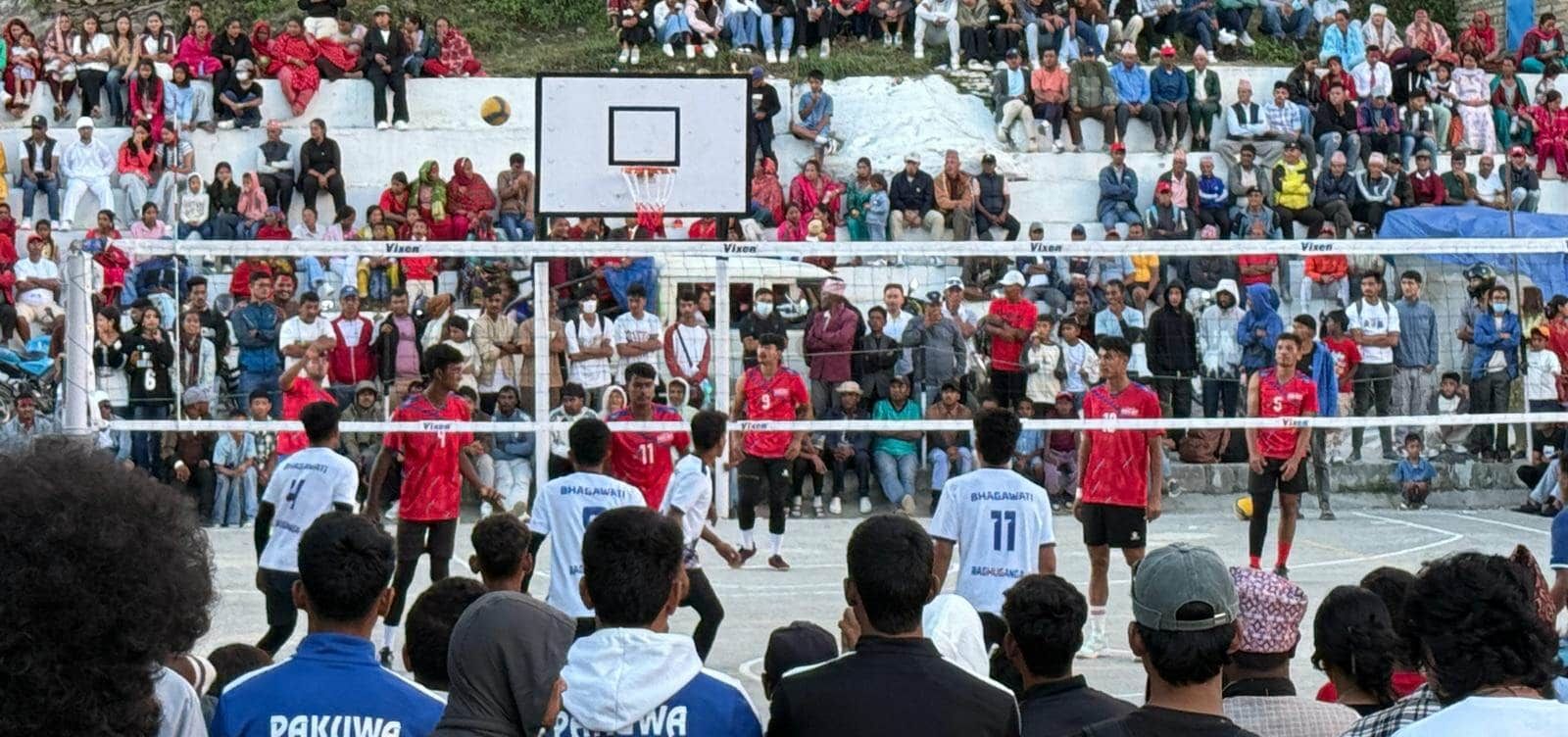 दशैं मेलाको अवसरमा आयोजित भलिबल प्रतियोगितामा भंगारा क्लब फाइनलमा प्रवेश
