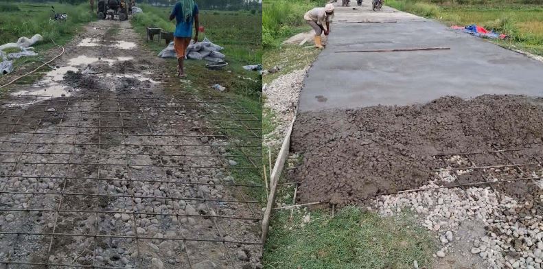 गुणस्तरहीन सडक ढलानविरुद्ध वडाअध्यक्ष यादवको कडा अडान, प्राविधिक मापदण्ड विपरीतको काम तत्काल रोकियो
