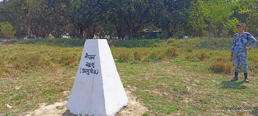 नेपाल-भारत सीमास्तम्भको मर्मत सुरु