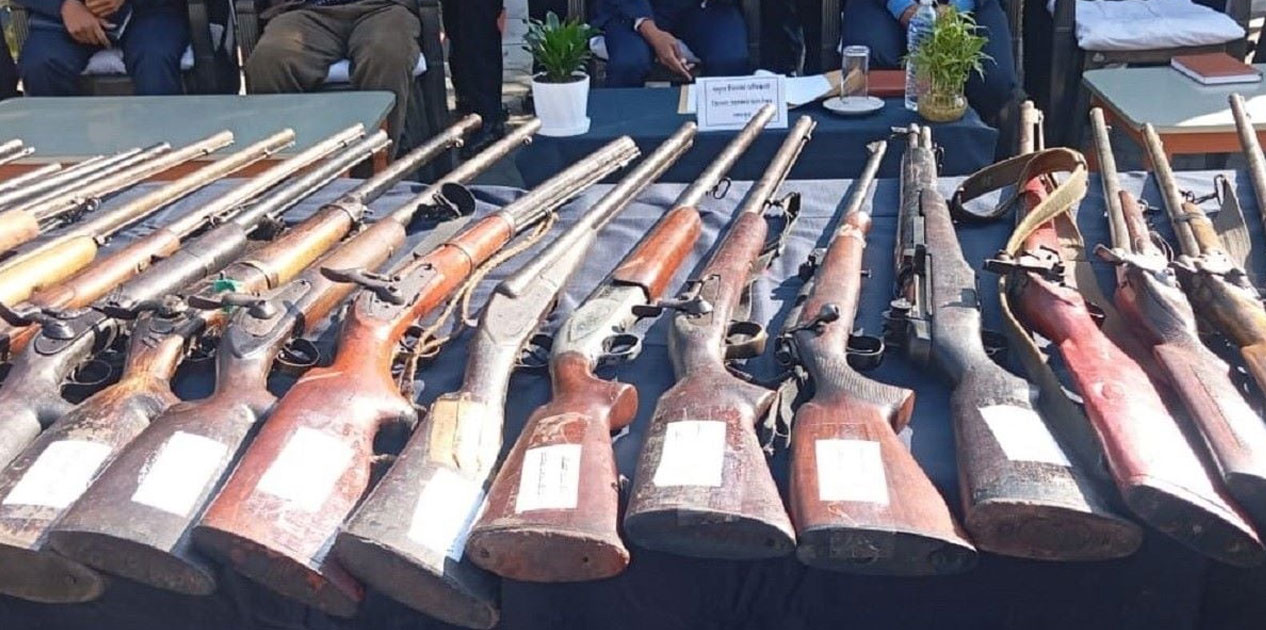 निर्वाचन सुरक्षाका लागि लमजुङमा ६९ थान इजाजतप्राप्त हतियार संकलन