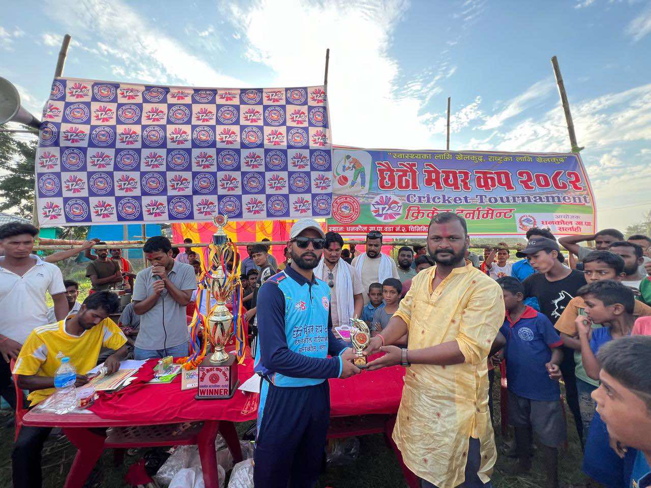 धनकौलमा मेयर कप क्रिकेट प्रतियोगिता सुरु