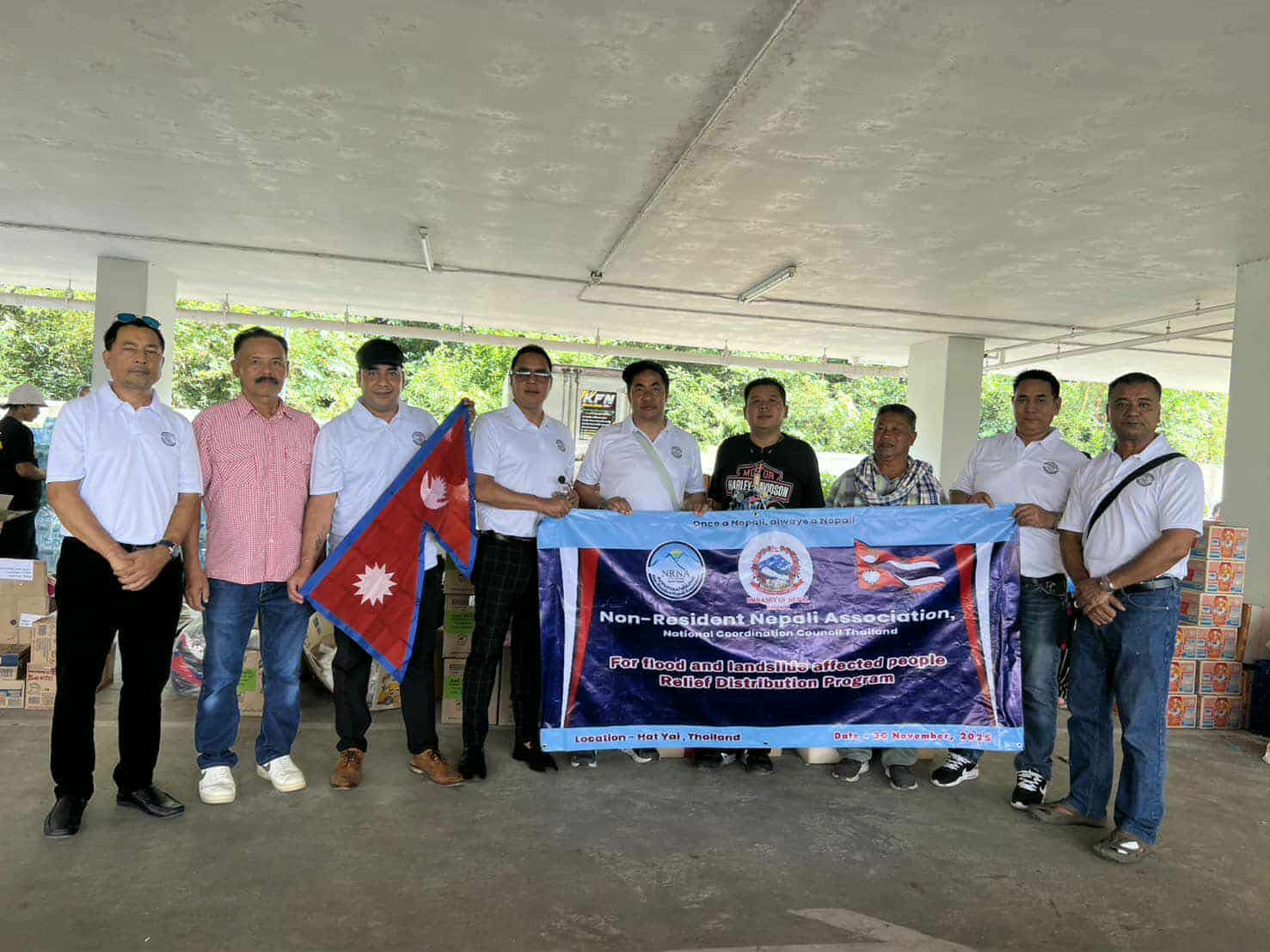 थाइल्यान्डका डुबान प्रभावितलाई राहत सामग्री