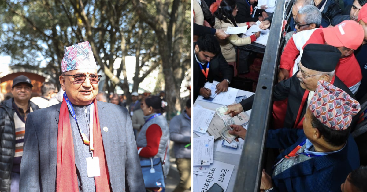 ओली र पोखरेलले प्यानलसहित दर्ता गराए उम्मेदवारी 