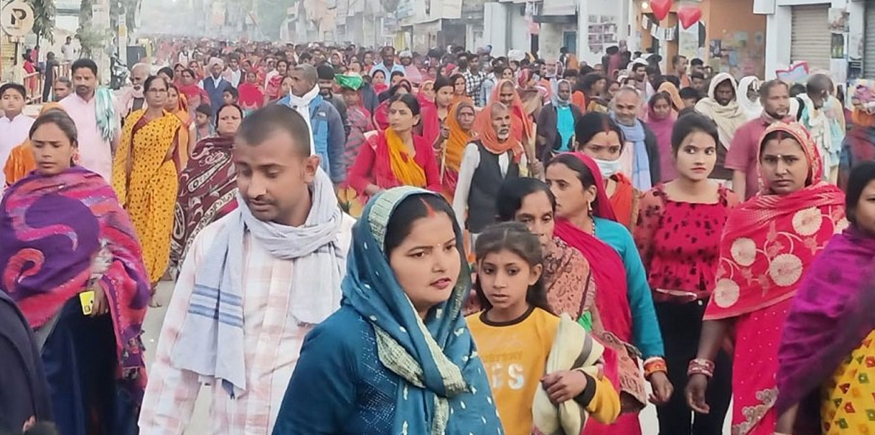 मिथिला मध्यमा परिक्रमाको महोत्तरी यात्रा पूरा , यात्री धनुषा प्रस्थान