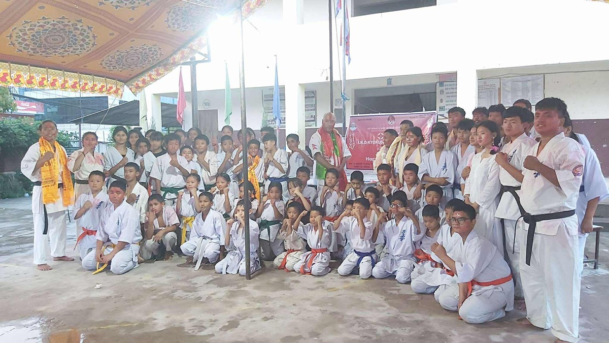 गुरु पूर्णिमाको अवसरमा करातेका खेलाडीहरुको बृहत् प्रदर्शनी
